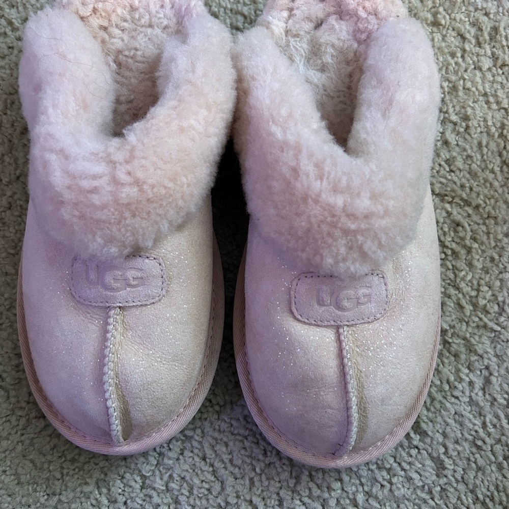 UGG Pink Shearling Slippers